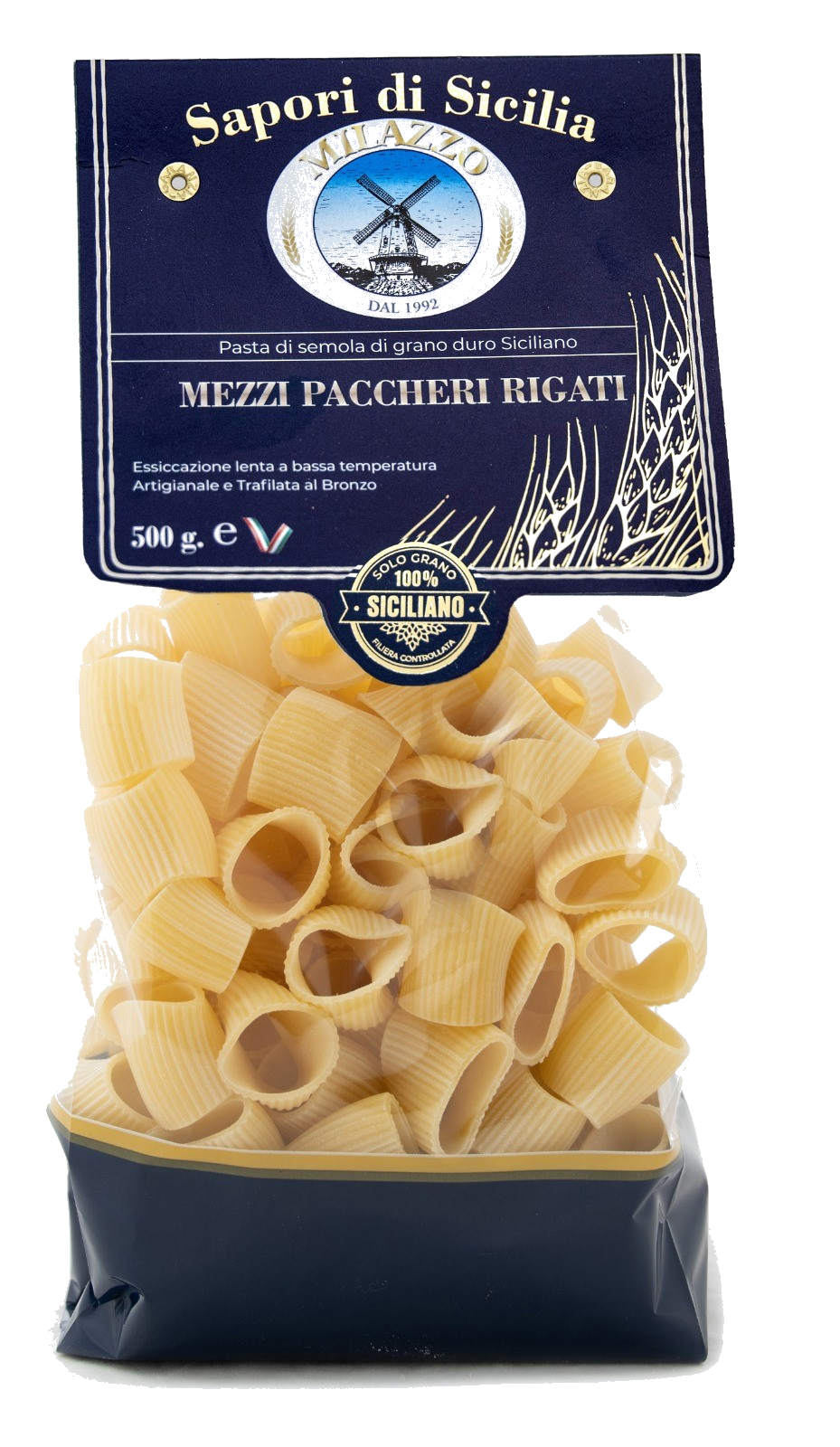 Mezzi Paccheri Rigati di Grano Duro